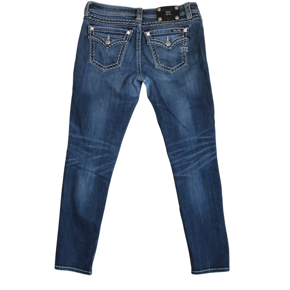 Miss Me Jeans Womens 30 x 31 Blue Y2K Bling Stitch Denim Western Festival Boho